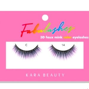 Kara Beauty C14 FABULASHES 3D FAUX MINK COLOR LASHES/Black with Ombre Purple
